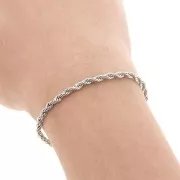 Chaîne maille Corde 3 mm - Rhodié x1m