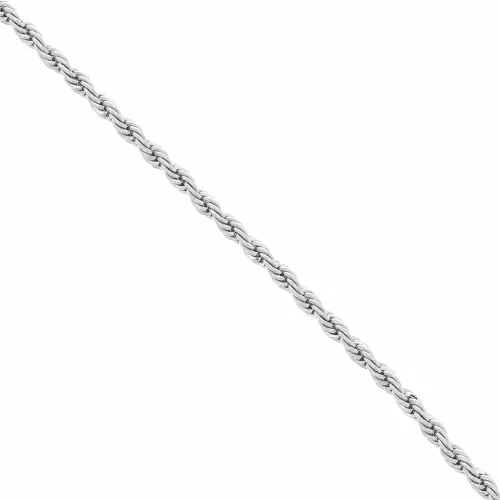 Chaîne maille Corde 4 mm - Rhodié x1m