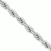 Chaîne maille Corde 4 mm - Rhodié x1m