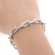 Chaîne maille Fantaisie 8 mm - Rhodié x1m