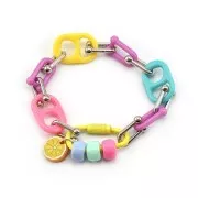 Chaîne maille Fantaisie 8 mm - Rhodié x1m