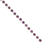 Chaîne strass en Laiton avec cristal taillé 2.10 mm - Argenté - Amethyst x50cm