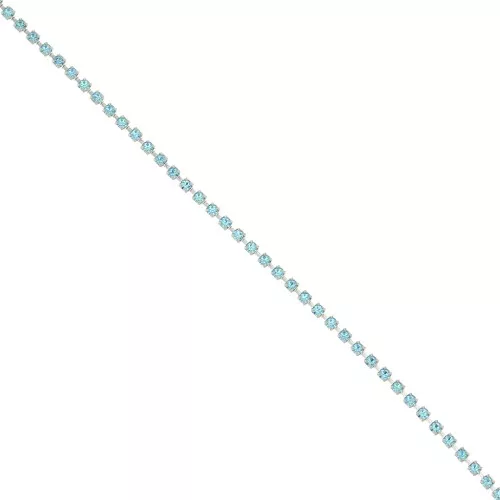 Chaîne strass en Laiton - cristal taillé 2.10 mm - Argenté - Aqua Bohemica x50cm