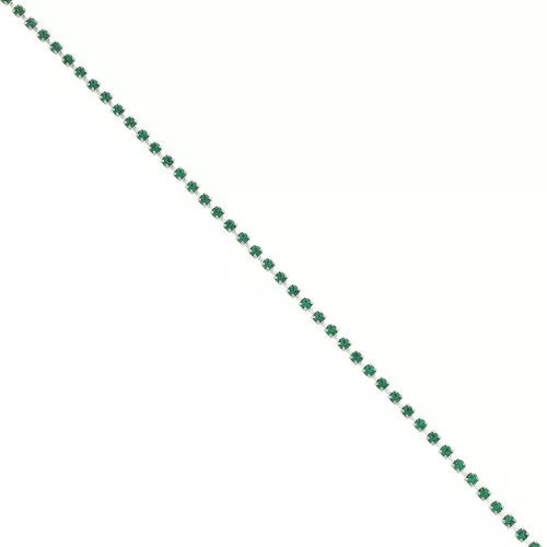 Chaîne strass en Laiton avec cristal taillé 2.10 mm - Argenté - Emerald x50cm