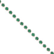 Chaîne strass en Laiton avec cristal taillé 2.10 mm - Argenté - Emerald x50cm