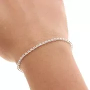 Chaîne strass en Laiton avec cristal taillé 2.10 mm - Argenté - Crystal x50cm