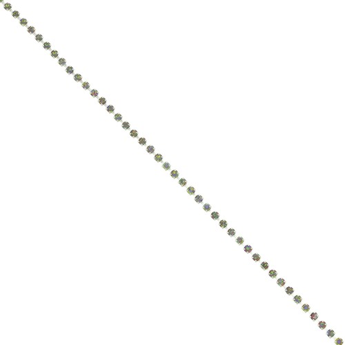 Chaîne strass cristal taillé 2.10 mm - Argenté - Crystal Vitrail Médium x50cm