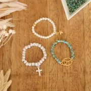 Perles rondelles Heishi - disques plats percés 2 mm - Doré à l'or fin x50