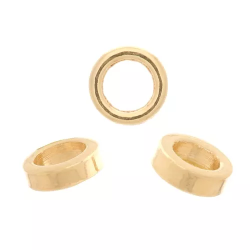 Perles rondelles Heishi - disques plats percés 2.5 mm - Doré à l'or fin x30
