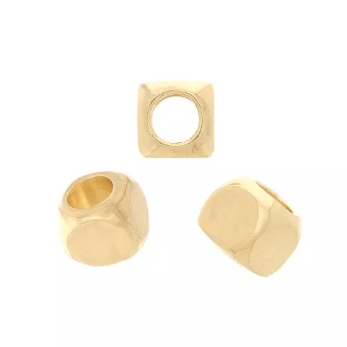 Perles cubes 2 mm - Doré à l'or fin x20