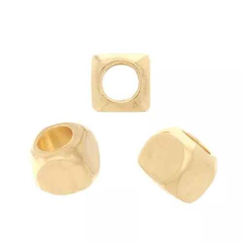 Perles cubes 2.5 mm - Doré à l'or fin x10