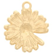 Pendentif fleur marguerite 17.5 mm - Doré à l'or fin x1