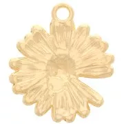 Pendentif fleur marguerite 17.5 mm - Doré à l'or fin x1