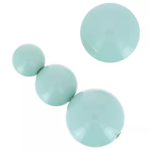 Assortiment 26 perles rondes 8-10-14mm & 2 cabochons en résine opaque - Vert d'eau