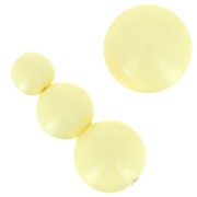 Assortiment 26 perles rondes 6-8-10 mm & 2 cabochons en résine opaque Jaune pastel|raw }}