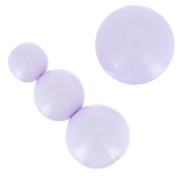 Assortiment 26 perles rondes 6-8-10 mm et 2 cabochons en résine opaque - Parme