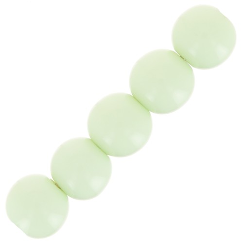 Perles en résine opaque 4 mm - Vert pastel x15