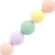 Assortiment de 24 perles rondes 12 mm en résine opaque - Multicolore pastel|raw }}