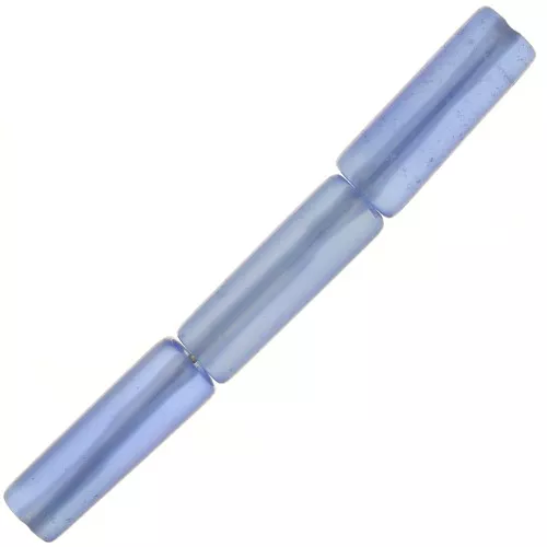 Perles tubes en pierre gemme teintée 15x5 mm - Agate bleue x5
