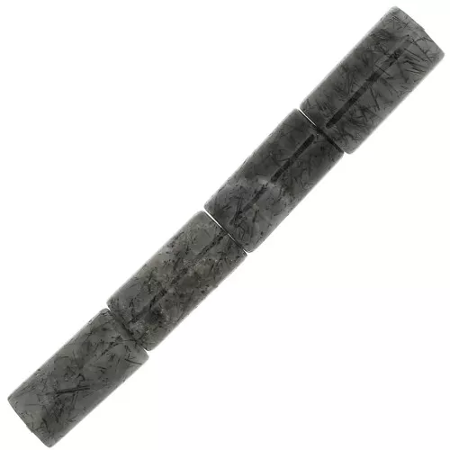Perles tubes en pierre gemme 10x5 mm - Quartz rutile x5
