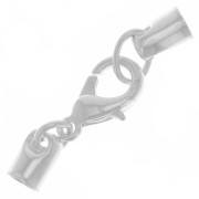 Fermoir mousqueton 14 mm attache cordon 4 mm Placage argent finx1|raw }}