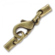 Fermoir mousqueton 10 mm attache cordon 2 mm bronze x1