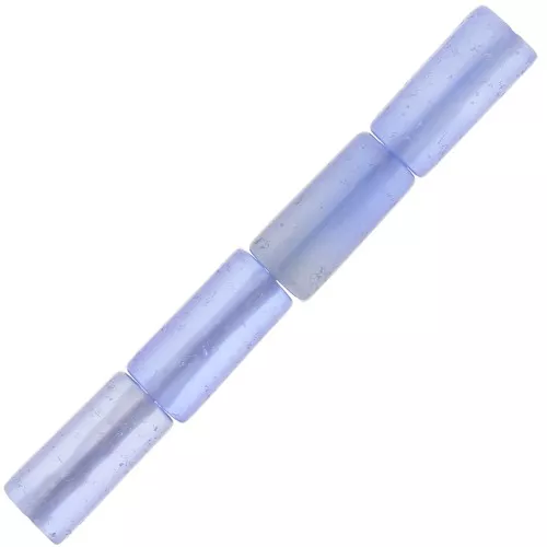 Perles tubes en pierre gemme teintée 10x5 mm - Agate bleue x5