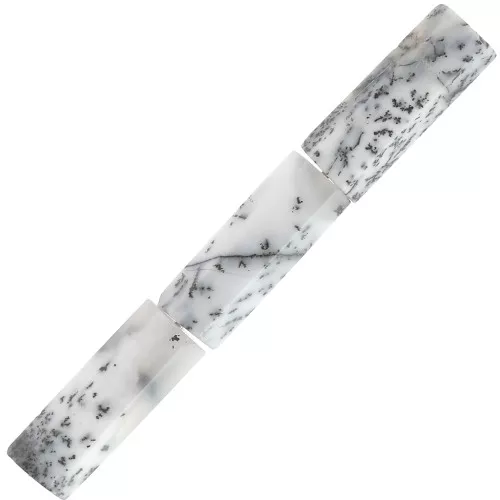 Perles tubes facettées en pierre gemme 15x5 mm - Dendrite x5
