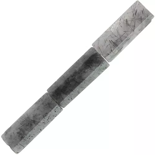 Perles tubes facettées en pierre gemme 15x5 mm - Quartz rutile x5