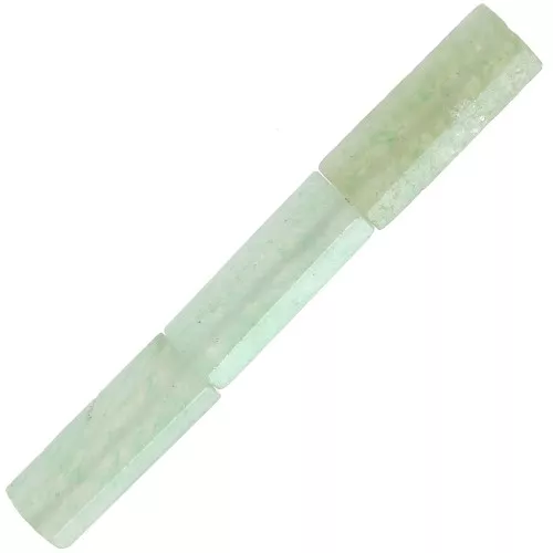 Perles tubes facettées en pierre gemme 15x5 mm - Aventurine x5