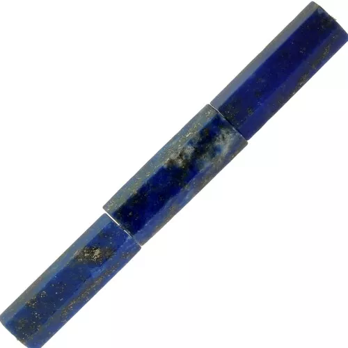Perles tubes facettées en pierre gemme 15x5 mm - Lapis lazuli x5