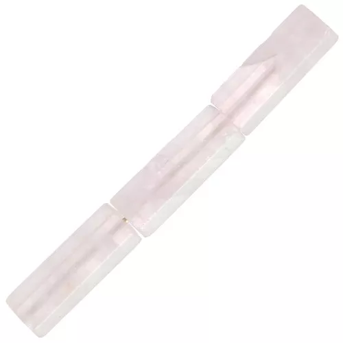 Perles tubes facettées en pierre gemme 15x5 mm - Quartz rose x5