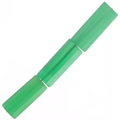 Perles tubes facettées en pierre gemme teintée 15x5 mm - Onyx vert x5