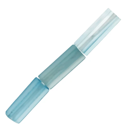 Perles tubes facettées en pierre gemme teintée 15x5 mm - Agate bleue x5