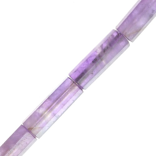 Perles tubes facettées en pierre gemme 15x5 mm - Amethyste x5