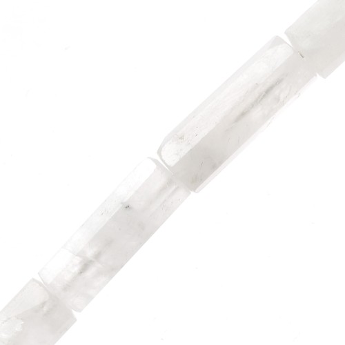 Perles tubes facettées en pierre gemme 15x5 mm - Pierre de lune x5