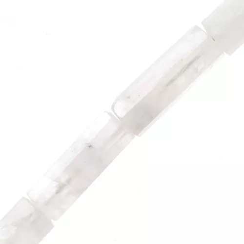 Perles tubes facettées en pierre gemme 15x5 mm - Pierre de lune x5