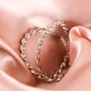 Créoles torsadées 50 mm - Doré x2