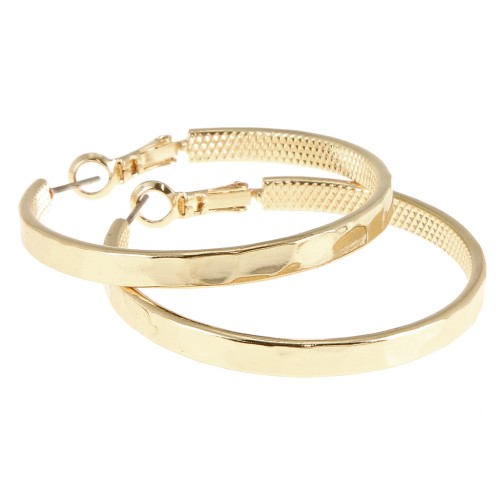 Créoles martelées 40 mm - Doré x2