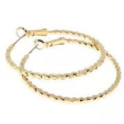 Créoles effet limée 42 mm - Doré x2