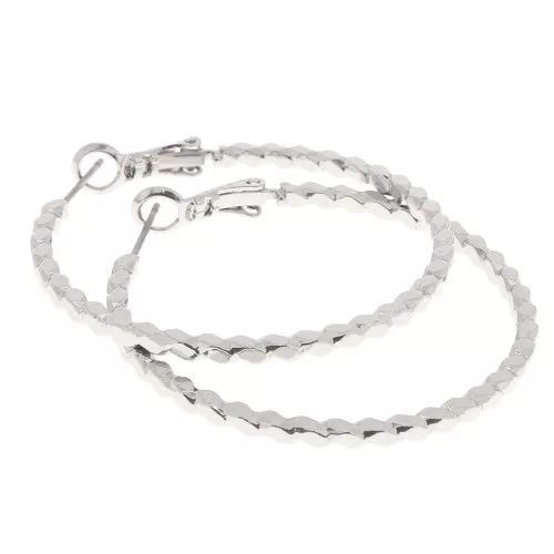 Créoles effet limée 42 mm - Rhodié x2