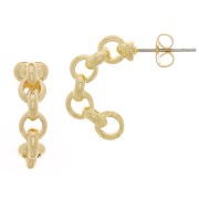 Créoles clous d'oreilles effet chaîne 20 mm - Doré x2|raw }}