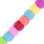 Assortiment de perles gros trous - Pony beads - 9x6 mm Multicolore x50|raw }}