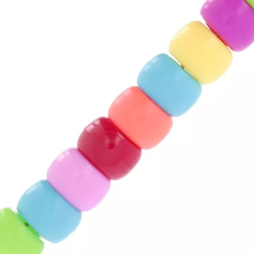 Assortiment de perles gros trous - Pony beads - 9x6 mm Multicolore x50