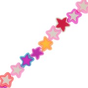 Perles étoiles en pâte polymère 9 mm Multicolore x 32cm|raw }}