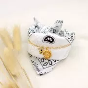Bandana 100% coton - motif Cachemire - Orange Fluo x1