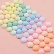 Cabochon rond en résine opaque 12 mm - Rose x1