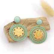 Cabochon rond en résine opaque 12 mm - Bleu Layette x1