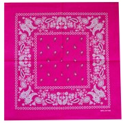 Bandana 100% coton - motif Cachemire - Rose Vif x1