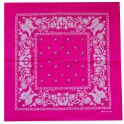 Bandana 100% coton - motif Cachemire - Rose Vif x1